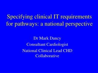 Specifying clinical IT requirements for pathways: a national perspective