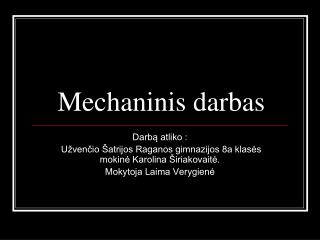 Mechaninis darbas