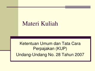 Materi Kuliah