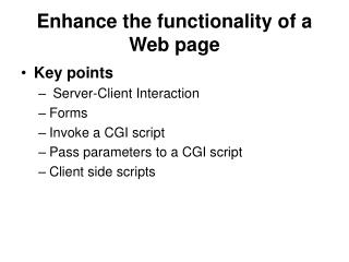 Enhance the functionality of a Web page