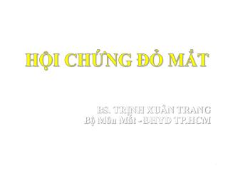 HỘI CHỨNG ĐỎ MẮT