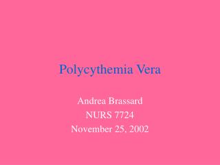 Polycythemia Vera