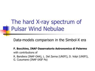 The hard X-ray spectrum of Pulsar Wind Nebulae