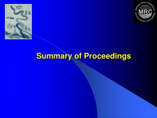 Summary of Proceedings