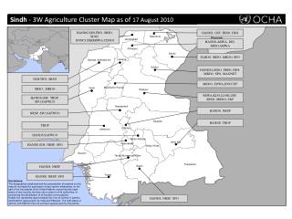 Sindh - 3W Agriculture Cluster Map as of 17 August 2010