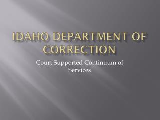 Idaho Department of correction
