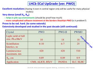 LHCb ECal UpGrade (ver. PWO)