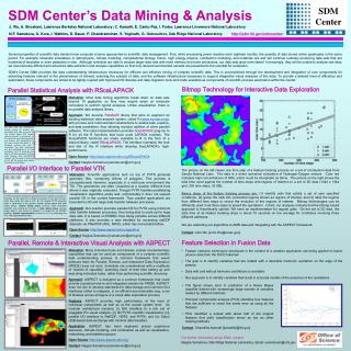 SDM Center’s Data Mining &amp; Analysis