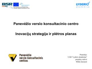 Panevėžio verslo konsultacinio centro Inovacijų strategija ir plėtros planas