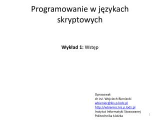 Programowanie w językach skryptowych