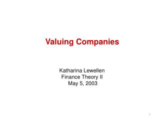 Valuing Companies