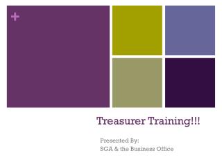 Treasurer Training!!!