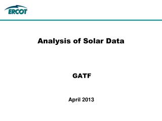 Analysis of Solar Data