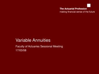 Variable Annuities