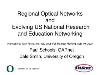 Regional Optical Networks and Evolving US National Research and Education Networking