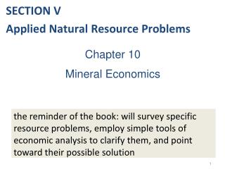 Chapter 10 Mineral Economics