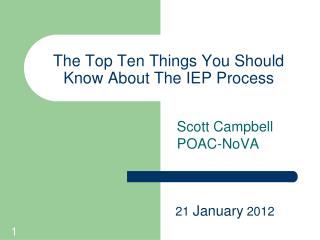 The Top Ten Things You Should Know About The IEP Process