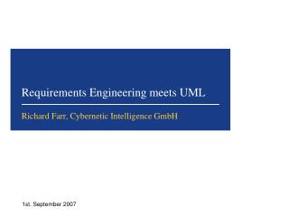 Requirements Engineering meets UML