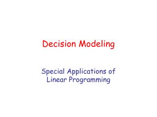 Decision Modeling