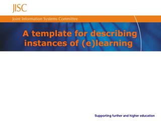 A template for describing instances of (e)learning