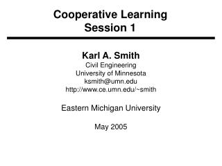 Cooperative Learning Session 1