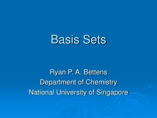 Basis Sets