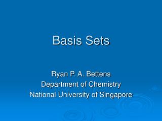 Basis Sets