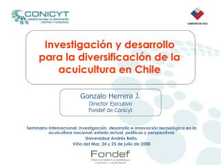 Investigación y desarrollo para la diversificación de la acuicultura en Chile