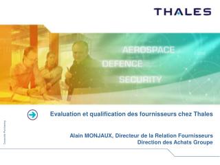 Evaluation et qualification des fournisseurs chez Thales