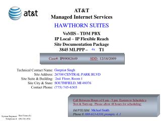 AT&amp;T Managed Internet Services Vo – TDM PBX IP Local – IP Flexible Reach