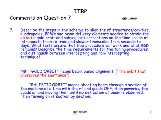 ITRP Comments on Question 7	 GEK 1/5/04