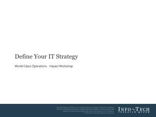 Define Your IT Strategy