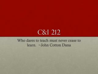 C&amp;I 212