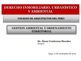 DERECHO INMOBILIARIO, URBANÍSTICO Y AMBIENTAL