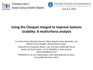 Using the Choquet Integral to Improve Systems Usability: A multicriteria analysis