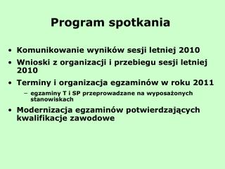 Program spotkania