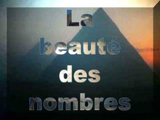 La beauté des nombres