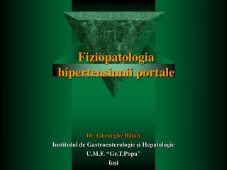 Fi ziopatologia hipertensiunii portale