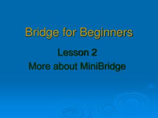 Bridge for Beginners