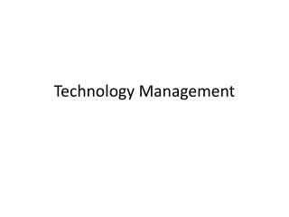 Technology Management