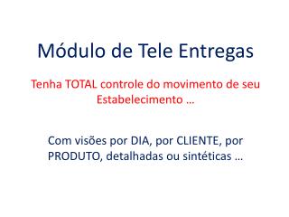 Módulo de Tele Entregas