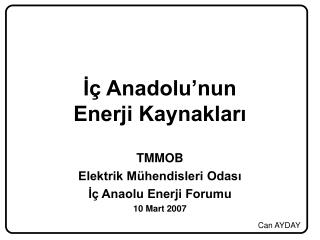 İç Anadolu’nun Enerji Kaynakları