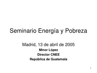 Seminario Energía y Pobreza