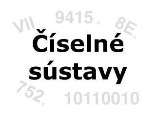 Číselné sústavy