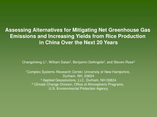 Assessing Alternatives for Mitigating Net Greenhouse Gas