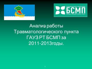 Анализ работы Травматологического пункта ГАУЗ РТ БСМП за 2011-2013годы.