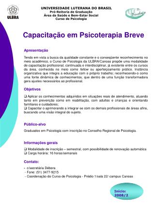 UNIVERSIDADE LUTERANA DO BRASIL Pró-Reitoria de Graduação