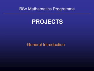 BSc Mathematics Programme