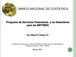 BANCO NACIONAL DE COSTA RICA