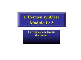 1. Examen synthèse Module 1 à 5